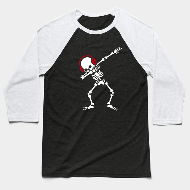 Skelton Dab Dabben Headphones Music Baseball T-Shirt by LaundryFactory